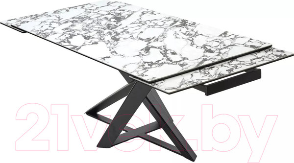 Изображение товара Обеденный стол M-City Vicenza 180 / 614M05561 (Gloss Bulgari White керамика/черный)