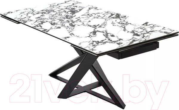 Изображение товара Обеденный стол M-City Vicenza 180 / 614M05561 (Gloss Bulgari White керамика/черный)