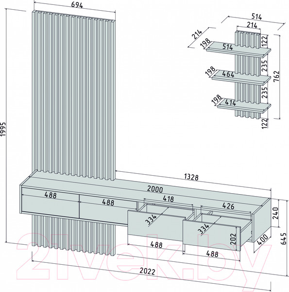Изображение товара Горка Интерлиния Lagom-6 LG-G (белый платинум/дуб золотой)