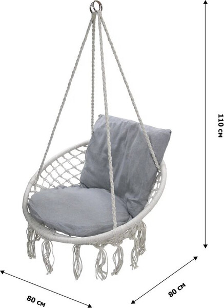 Изображение товара Кресло подвесное Garden Story Фиби / ZRHC30-B/1 (светло-серый/серый)