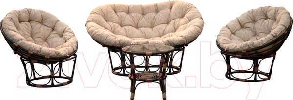 Изображение товара Комплект садовой мебели BiGarden Романо / BG5333/BG5334/BG5335 (коричневый/бежевый)