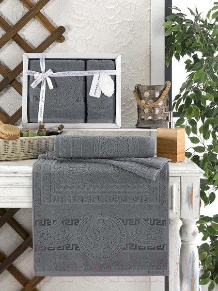 Изображение товара Набор полотенец Philippus Piliumunus / 11258 (2шт, в коробке, темно-серый)