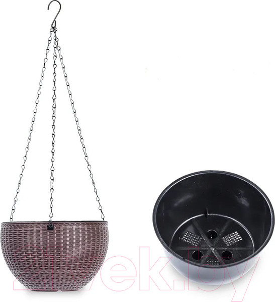 Изображение товара Кашпо BOTANICA Rattan с вставкой (21x13см, коричневый)