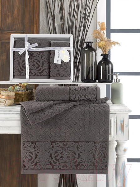 Изображение товара Набор полотенец Philippus Denise / 11260 (2шт, в коробке, коричневый)