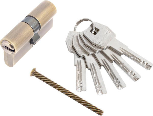 Изображение товара Цилиндровый механизм замка Стандарт Max 60 (30x30) AB перф. ключ/ключ (5 ключей)