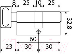 Изображение товара Цилиндровый механизм замка Стандарт Max 60 (30х30В) SB перф. ключ/верт. (5 ключей)
