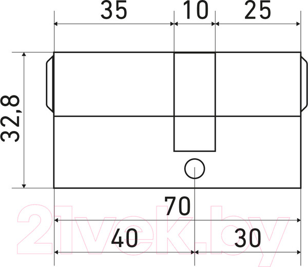 Изображение товара Цилиндровый механизм замка Стандарт Max 70 (30х40) SN перф. ключ/ключ (5 ключей)