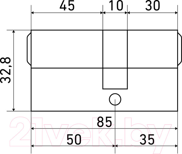 Изображение товара Цилиндровый механизм замка Стандарт Max 85 (35x50) SN перф. ключ/ключ (5 ключей)