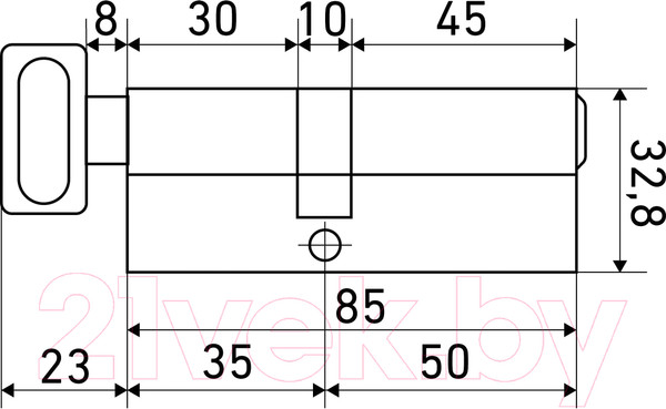 Изображение товара Цилиндровый механизм замка Стандарт Max 85 (50x35В) SB перф. ключ/верт. (5 ключей)