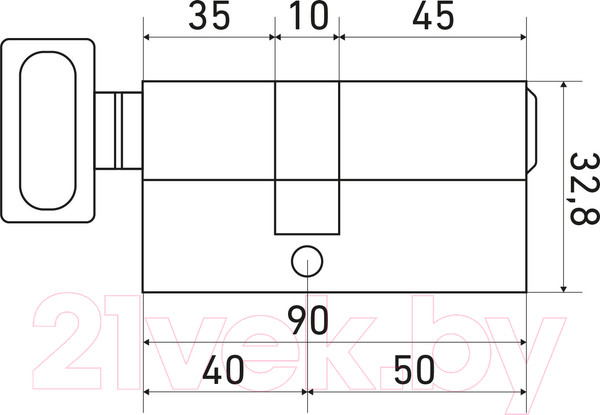 Изображение товара Цилиндровый механизм замка Стандарт Max 90 (50x40В) SN перф. ключ/верт. (5 ключей)
