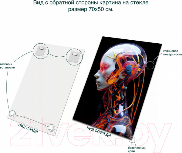 Изображение товара Картина на стекле Stamprint Профиль на черном AR051 (70x50)