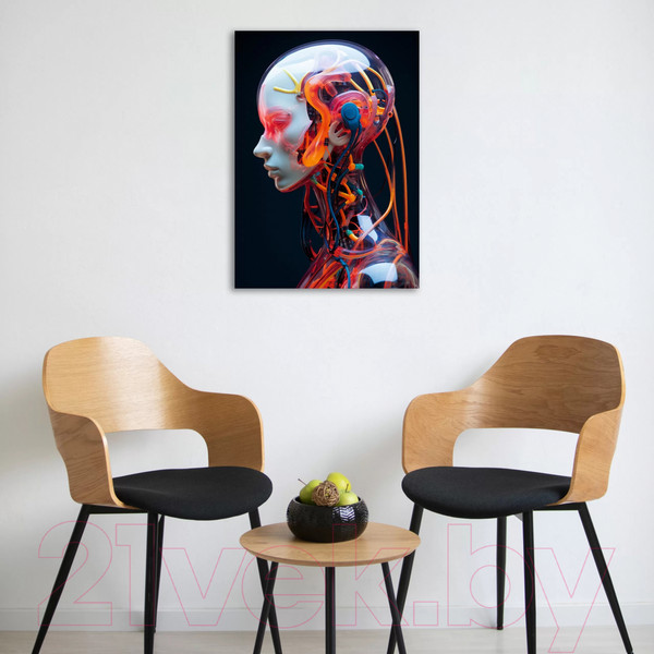 Изображение товара Картина на стекле Stamprint Профиль на черном AR051 (70x50)