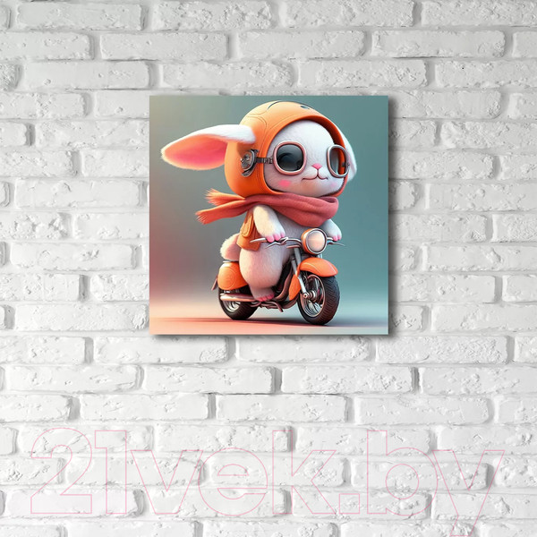 Изображение товара Картина на стекле Stamprint Байкер AR038 (50x50)