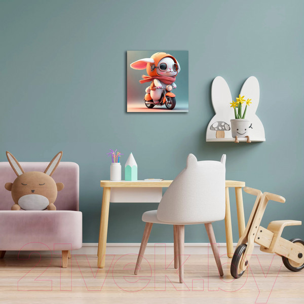 Изображение товара Картина на стекле Stamprint Байкер AR038 (50x50)