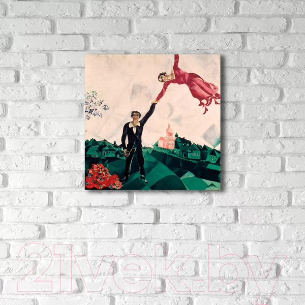 Изображение товара Картина на стекле Stamprint Прогулка М. Шагал PT010 (50x50)