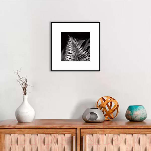 Изображение товара Картина на стекле Stamprint Листья 3 BW009 (50x50)