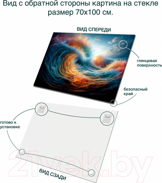 Изображение товара Картина на стекле Stamprint Бушующее море 3 AR072 (70x100)