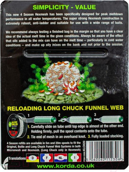 Изображение товара Сетка для прикормки Korda Longchuck Funnel Web Hexmesh / KLCH20