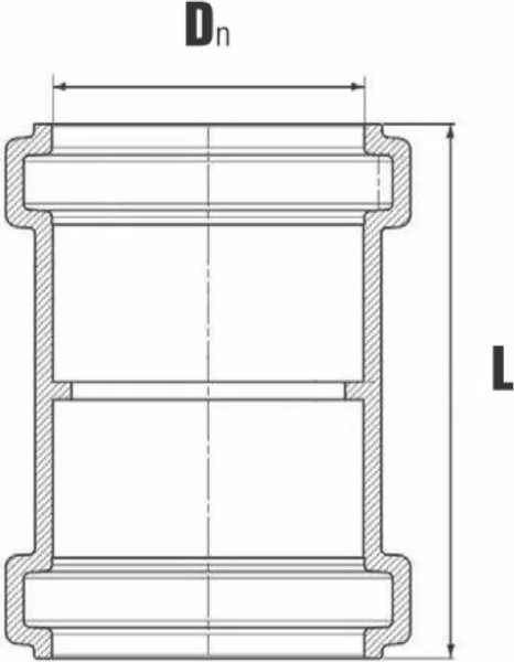 Изображение товара Муфта наружной канализации Хемкор Ду 160 / 2491102