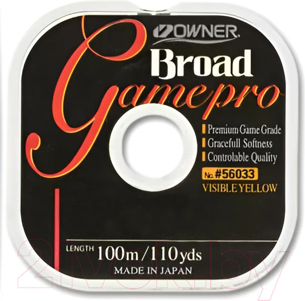 Изображение товара Леска монофильная Owner Broad Game Pro Yellow 100м 0.24мм 4.35кг / 56033-024