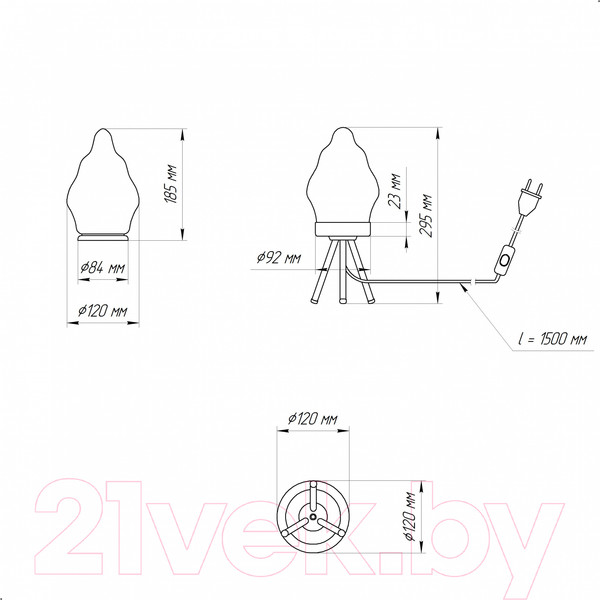 Изображение товара Прикроватная лампа Элетех Фламенко ННБ 63-60-009 / 1005405309