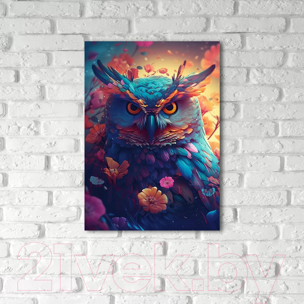 Изображение товара Картина на стекле Stamprint Радужная сова AR057 (70x50)