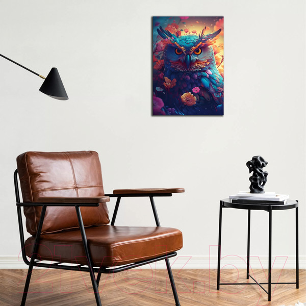 Изображение товара Картина на стекле Stamprint Радужная сова AR057 (70x50)