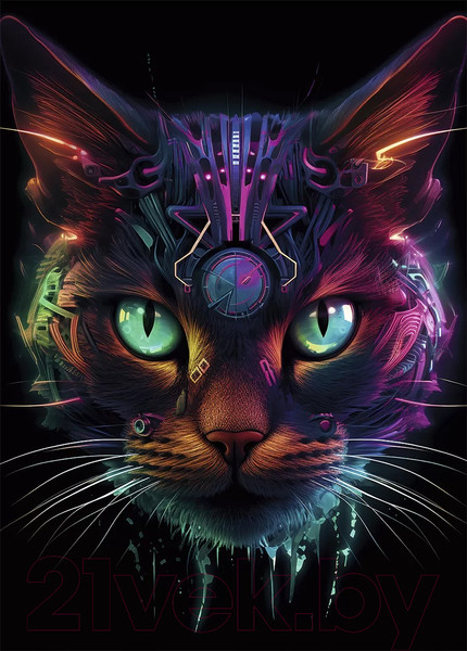 Изображение товара Картина на стекле Stamprint Звездный кот AR058 (70x50)