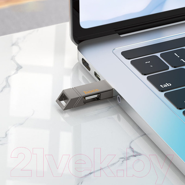 Изображение товара USB flash накопитель Hoco UD14 USB3.2 mini 128Gb (металлик)