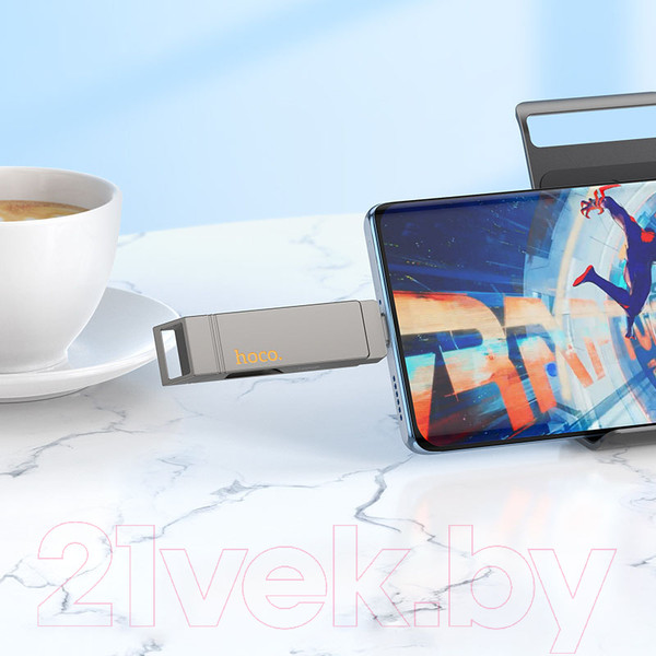 Изображение товара USB flash накопитель Hoco UD15 USB3.2 64Gb (металлик)
