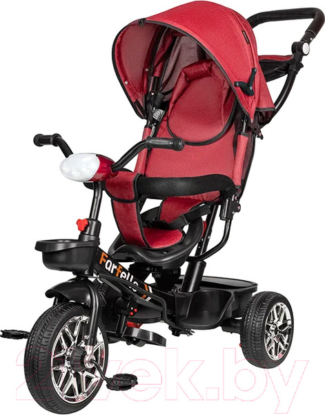 Изображение товара Трехколесный велосипед с ручкой Farfello PL-07 (красный)