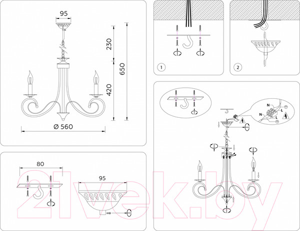 Изображение товара Люстра Ambrella TR9606/3 BK