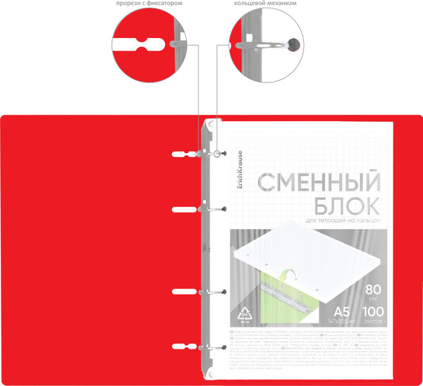 Изображение товара Тетрадь Erich Krause IQ FineLine Classic / 60861 (100л, красный)