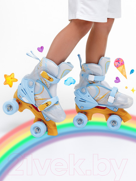 Изображение товара Роликовые коньки Amarobaby Dream / AB23-35DR/002005-30 (р.30-33, белый/синий/оранжевый)