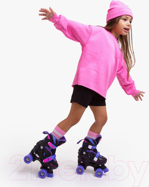 Изображение товара Роликовые коньки Amarobaby Dream / AB23-35DR/092206-30 (р.30-33, черный/фиолетовый/розовый)