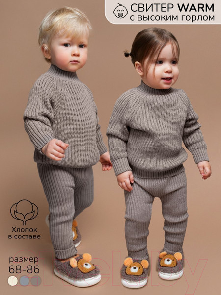 Изображение товара Джемпер для малышей Amarobaby Warm / AB-OD23-W26/12-68 (р.68, коричневый)