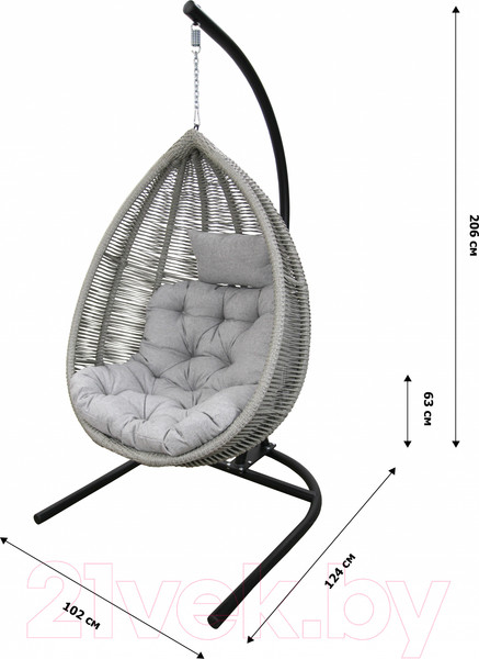 Изображение товара Кресло подвесное Garden Story Ибица / D2709 (черный/серый)