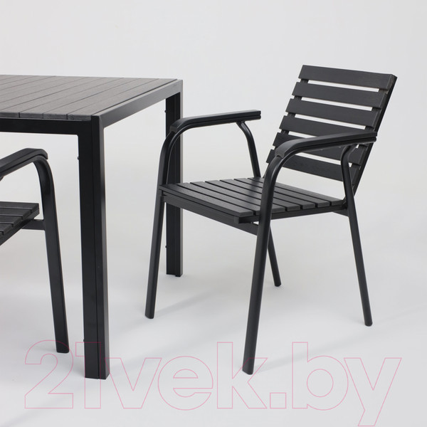 Изображение товара Стол садовый AksHome Sicily 90x90x73 (сталь черная/черный)