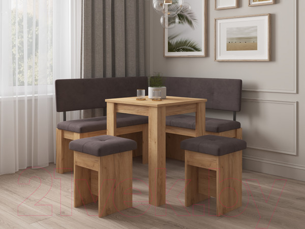 Изображение товара Уголок кухонный мягкий Genesis Мебель 120 (дуб золотой/bora 01)