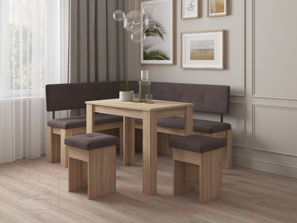 Изображение товара Уголок кухонный мягкий Genesis Мебель 160 (дуб сонома/Bora 01)