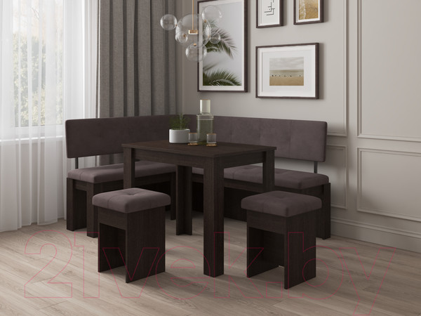 Изображение товара Уголок кухонный мягкий Genesis Мебель 160 (венге/Bora 01)