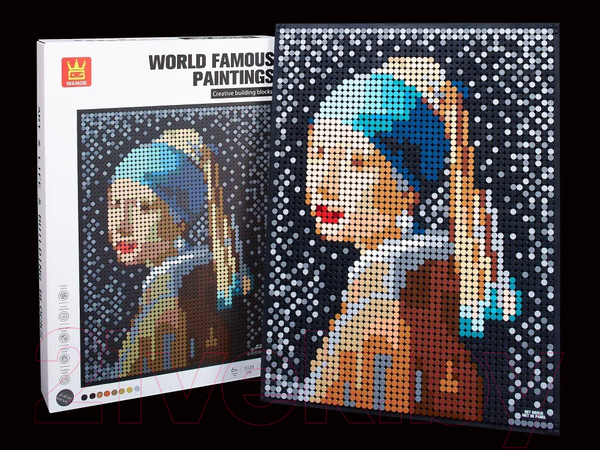 Изображение товара Микроконструктор Wange Картина Девушка с жемчужной сережкой / 143659 (3262эл)
