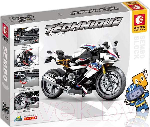 Изображение товара Конструктор Sembo Мотоцикл Мото-лед 169451 (814эл)