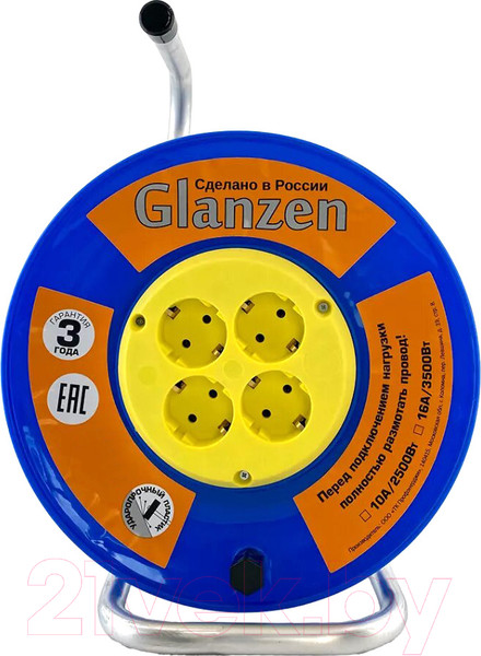 Изображение товара Удлинитель на катушке Glanzen EB-20-018