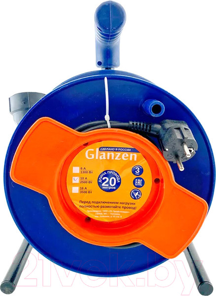 Изображение товара Удлинитель на катушке Glanzen EC-20-010