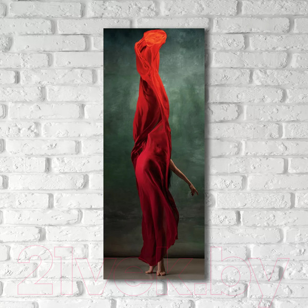 Изображение товара Картина на стекле Stamprint Девушка в красном 1 AR036 (125x50)