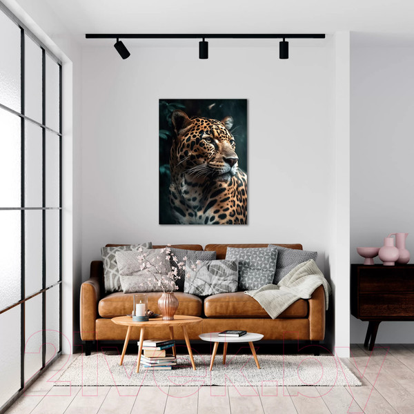 Изображение товара Картина на стекле Stamprint Взгляд леопарда AN015 (100x70)