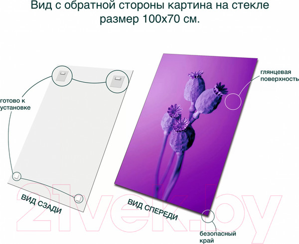 Изображение товара Картина на стекле Stamprint Маки SP022 (100x70)