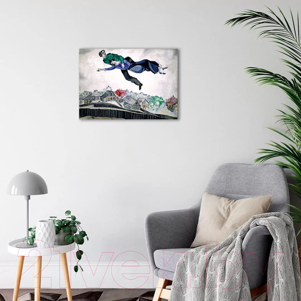 Изображение товара Картина на стекле Stamprint Над городом М. Шагал PT011 (50x70)