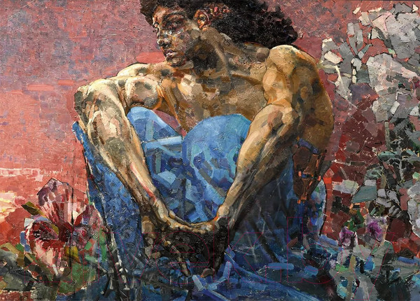 Изображение товара Картина на стекле Stamprint Демон сидящий М. А. Врубель PT022 (50x70)